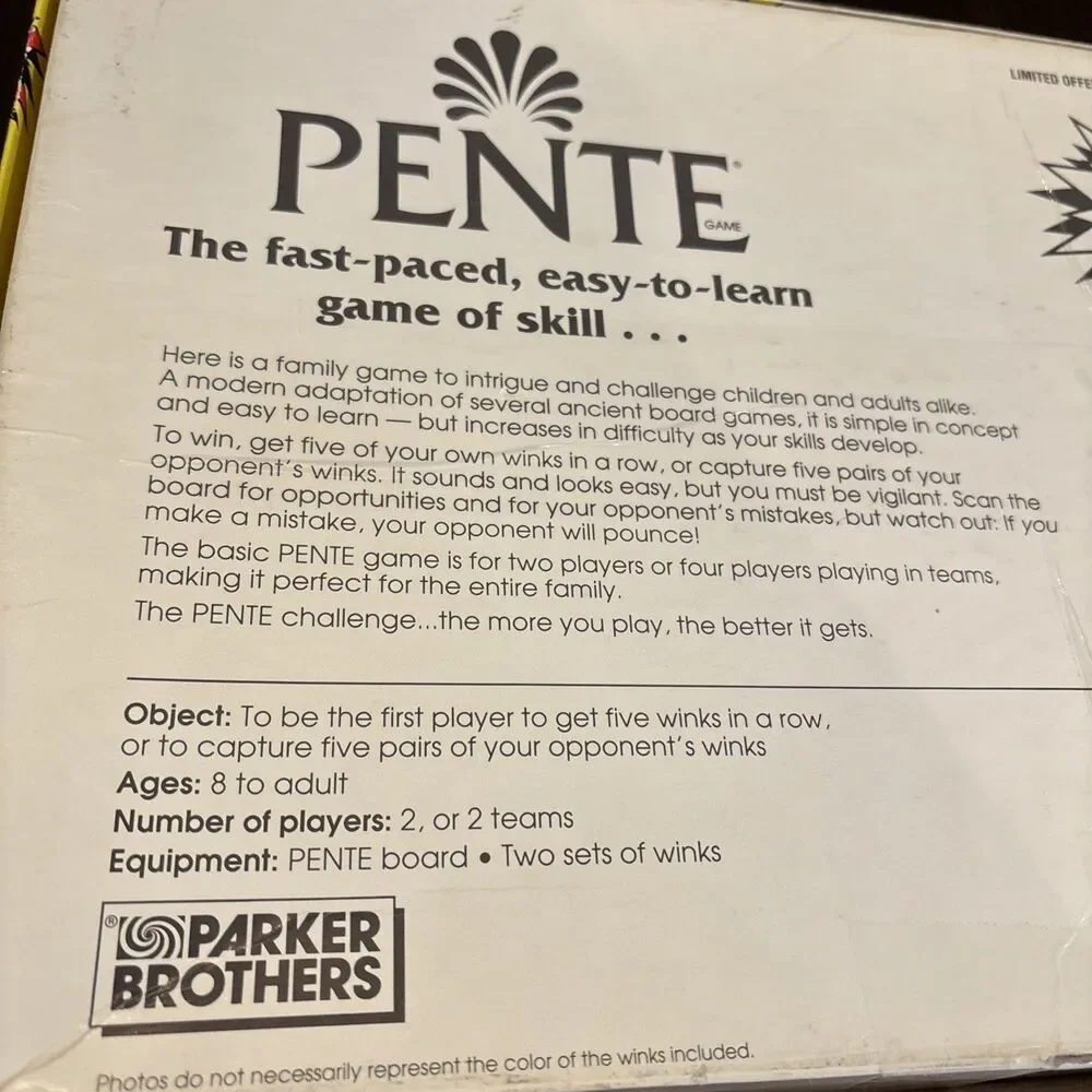 Pente - Parker Brothers - Board Game - Vintage 1989 - Two Boards - Missing Winks